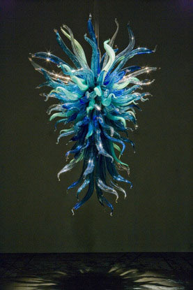 Sapphire and Jade Chandelier by Dale Chihuly