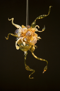 Bronze and Amber Chandelier by Dale Chihuly